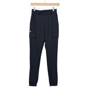 Buffbunny Collection Womens Navy Black High Rise Cargo Jogger Pants Size Small